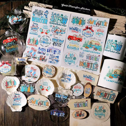 Blue Winter Transfer Stickers