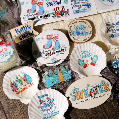 Blue Winter Transfer Stickers