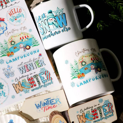 Blue Winter Transfer Stickers