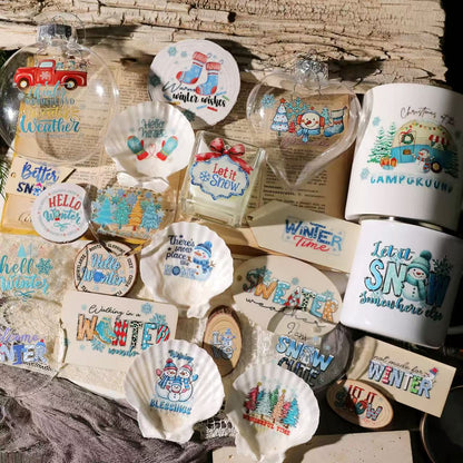 Blue Winter Transfer Stickers