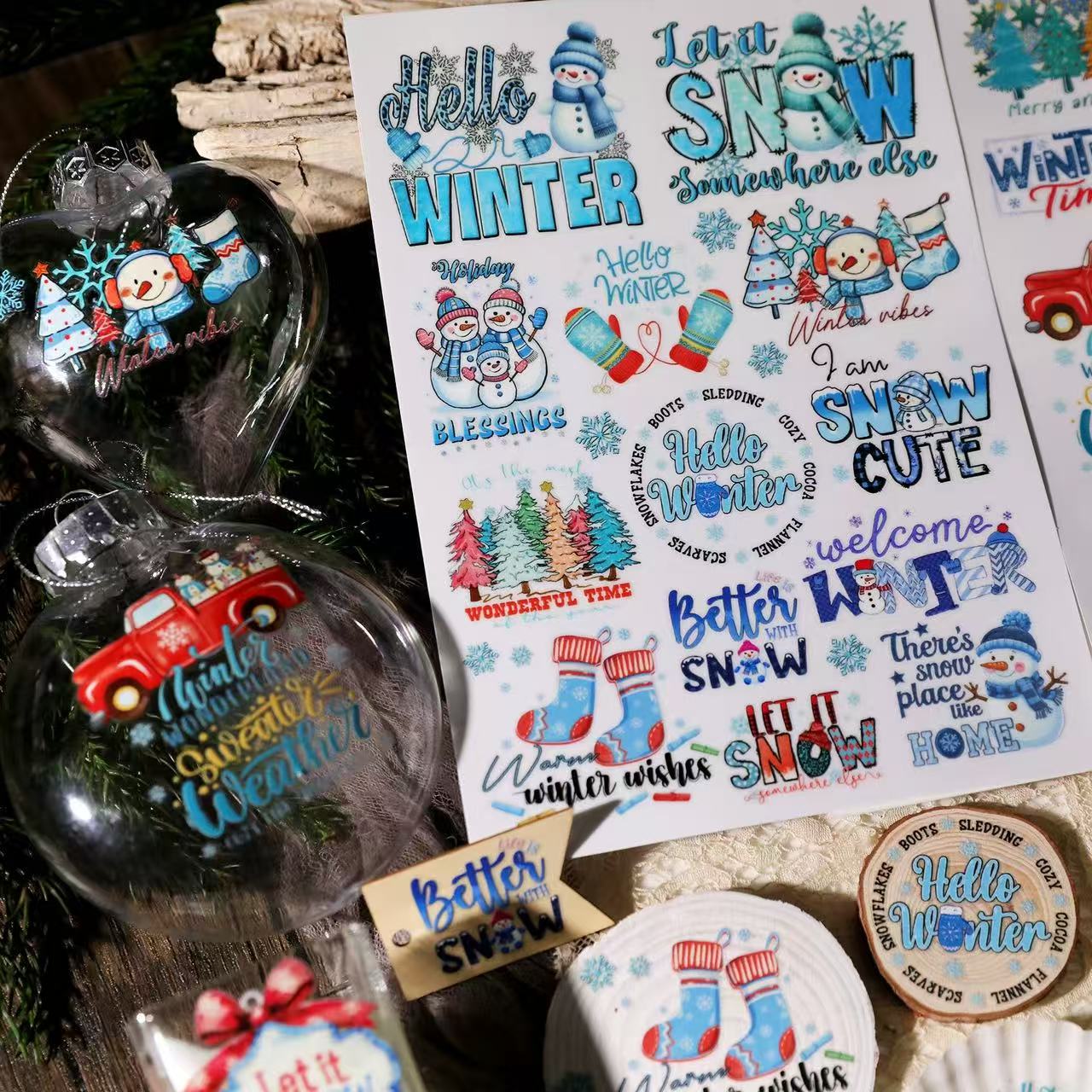 Blue Winter Transfer Stickers