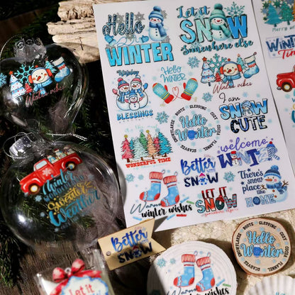 Blue Winter Transfer Stickers