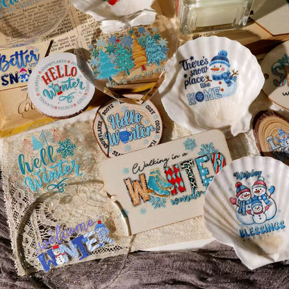 Blue Winter Transfer Stickers