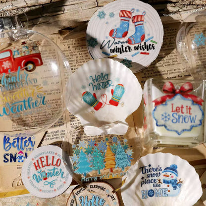 Blue Winter Transfer Stickers