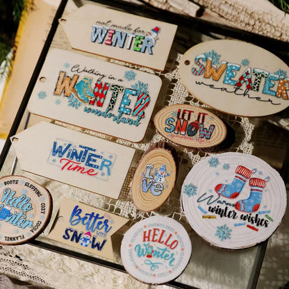 Blue Winter Transfer Stickers