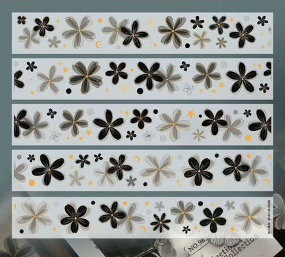 4cm*100cm Black-White Floral Tape