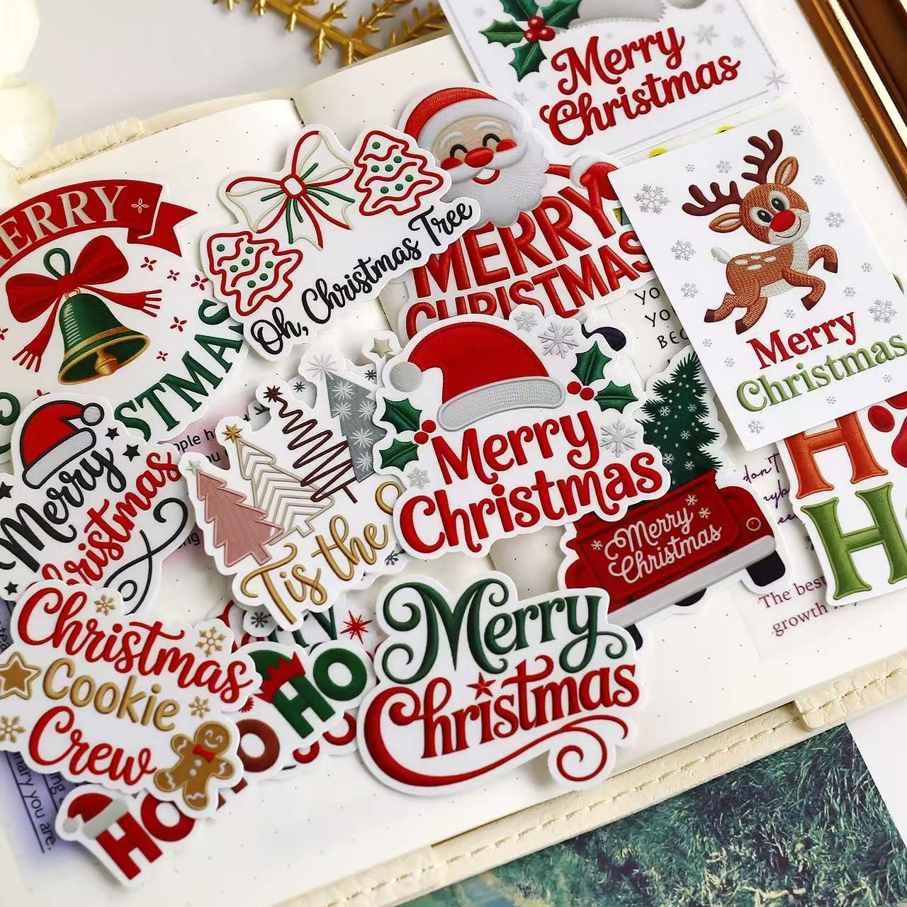 Merry and Bright Text Stickers
