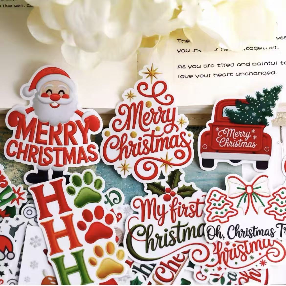 Merry and Bright Text Stickers