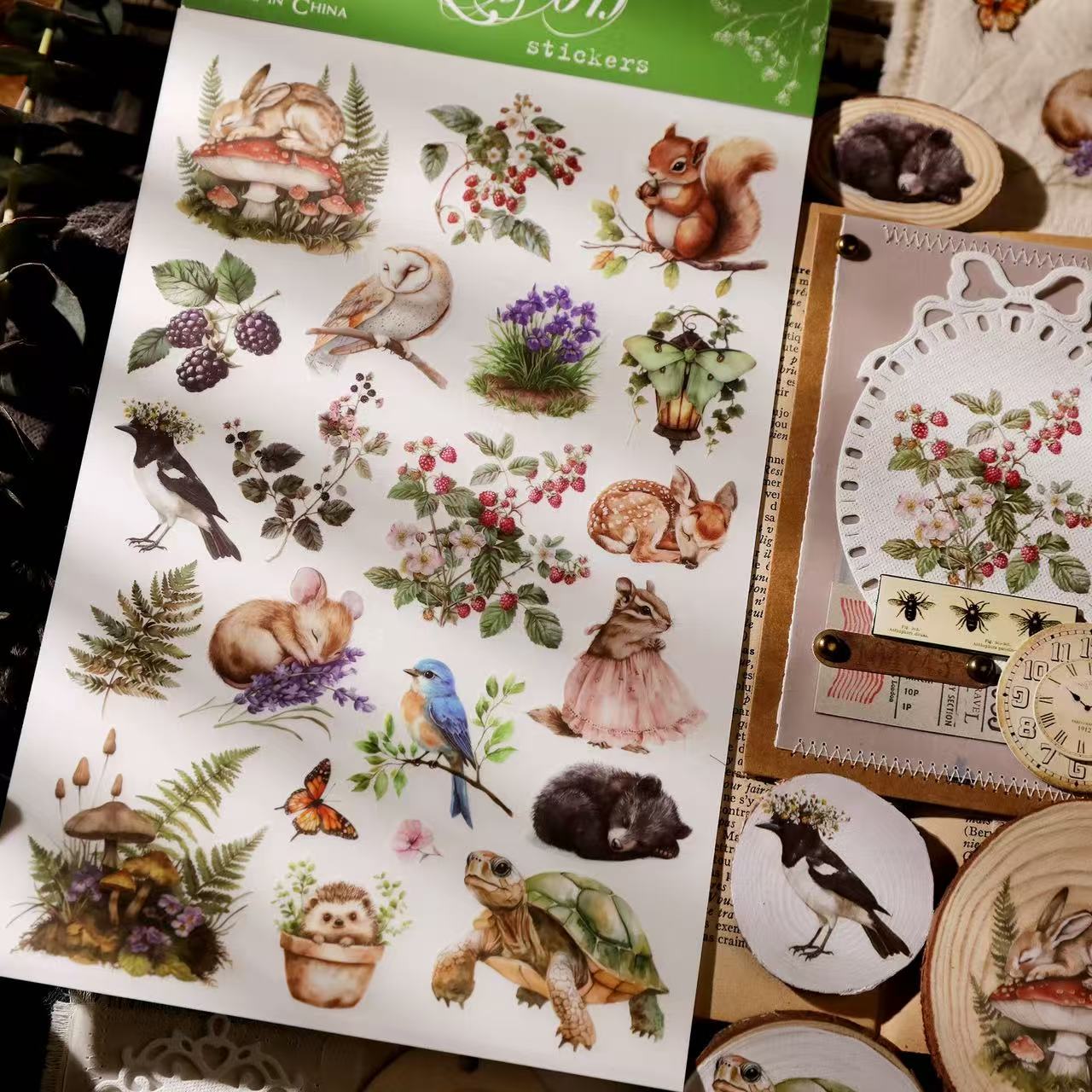 Forest Animal Rub-on Stickers