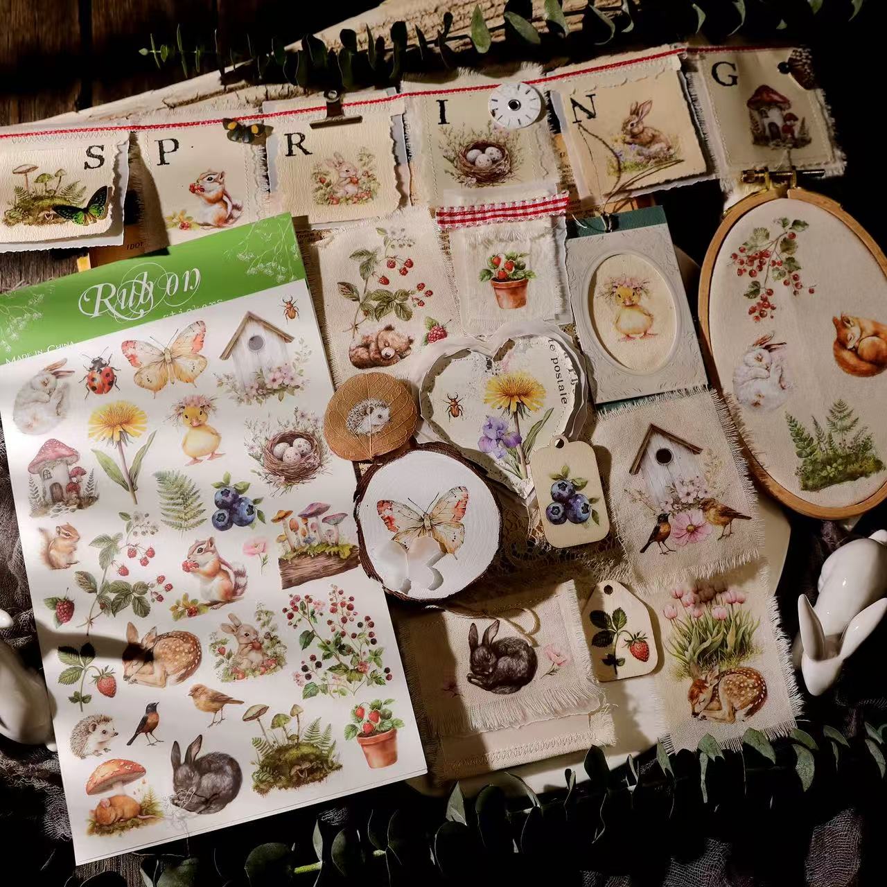 Forest Animal Rub-on Stickers