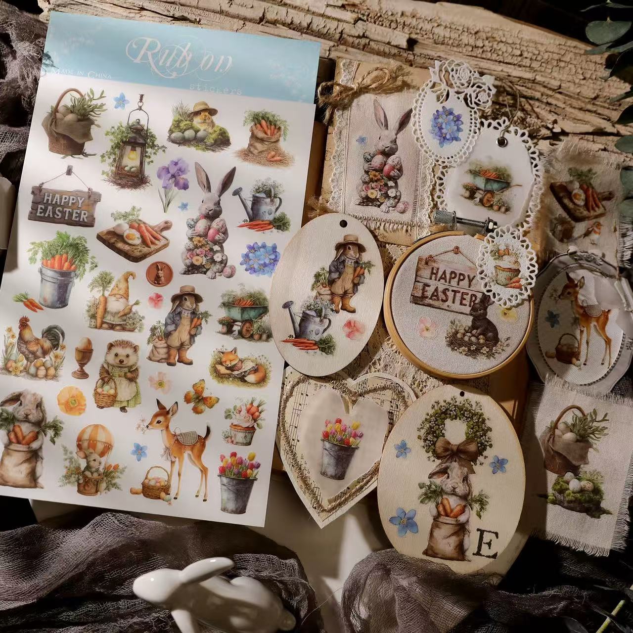 Easter Spring Rub-on Stickers