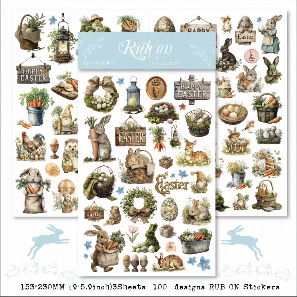 Easter Spring Rub-on Stickers