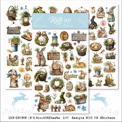 Easter Spring Rub-on Stickers