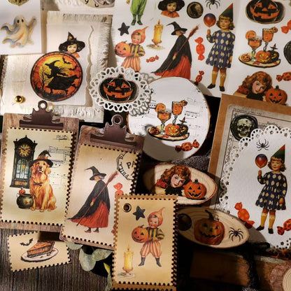 Vintage Halloween Rub-on Stickers