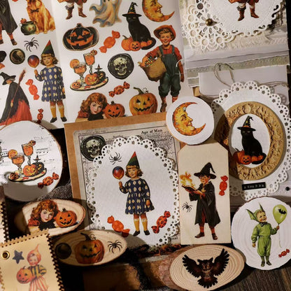 Vintage Halloween Rub-on Stickers
