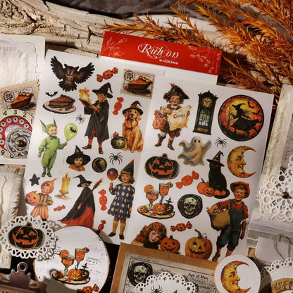 Vintage Halloween Rub-on Stickers