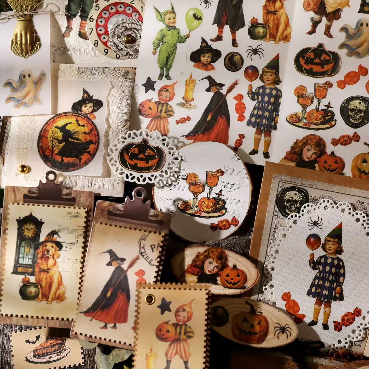 Vintage Halloween Rub-on Stickers