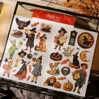 Vintage Halloween Rub-on Stickers