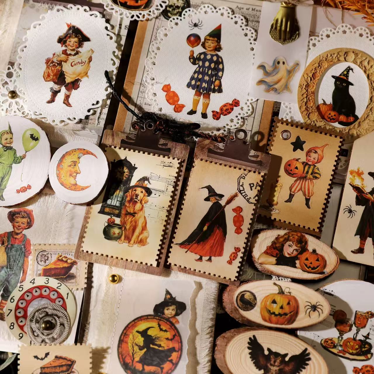 Vintage Halloween Rub-on Stickers