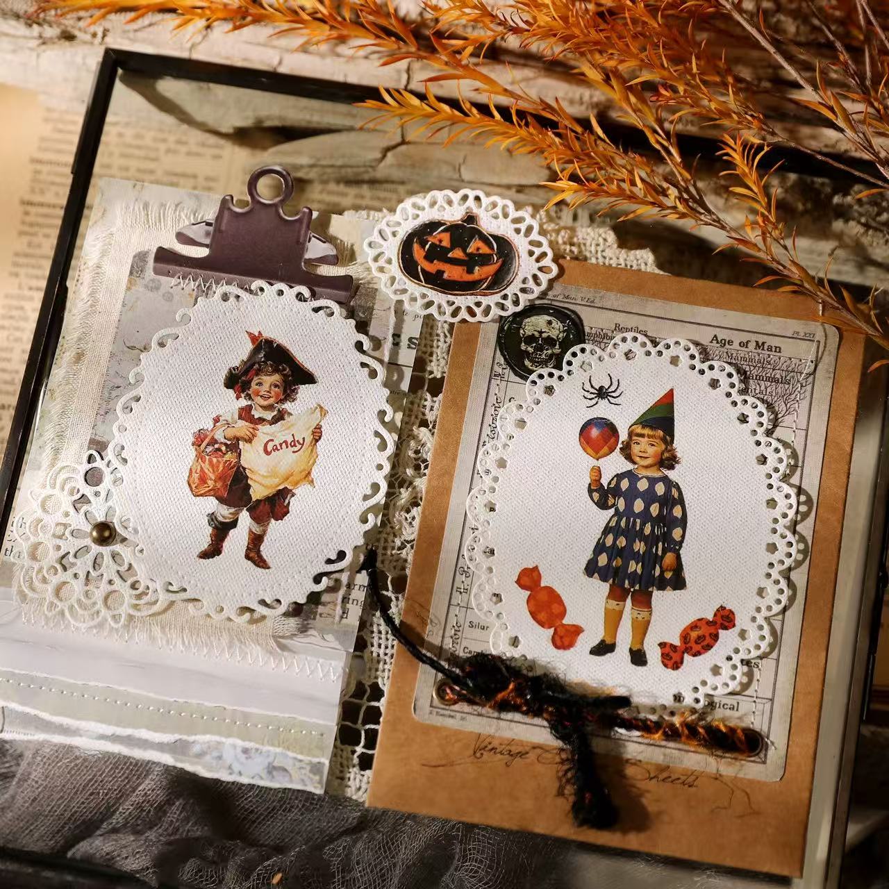 Vintage Halloween Rub-on Stickers