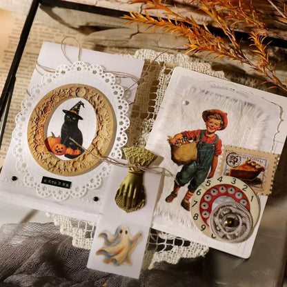 Vintage Halloween Rub-on Stickers