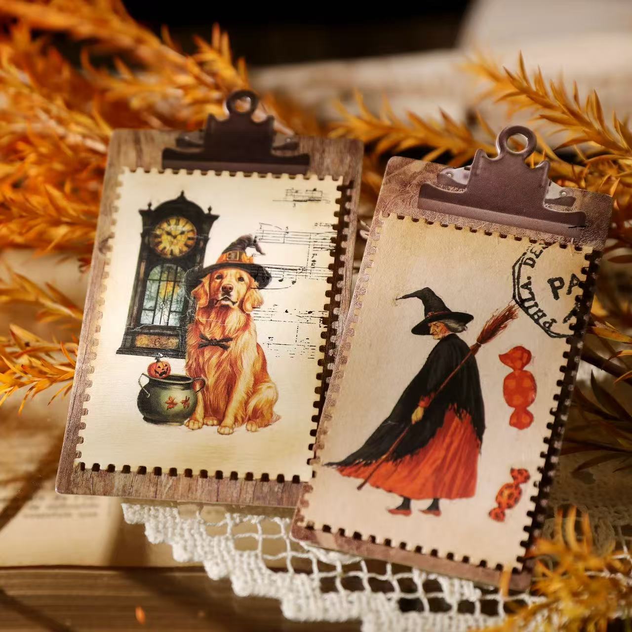 Vintage Halloween Rub-on Stickers