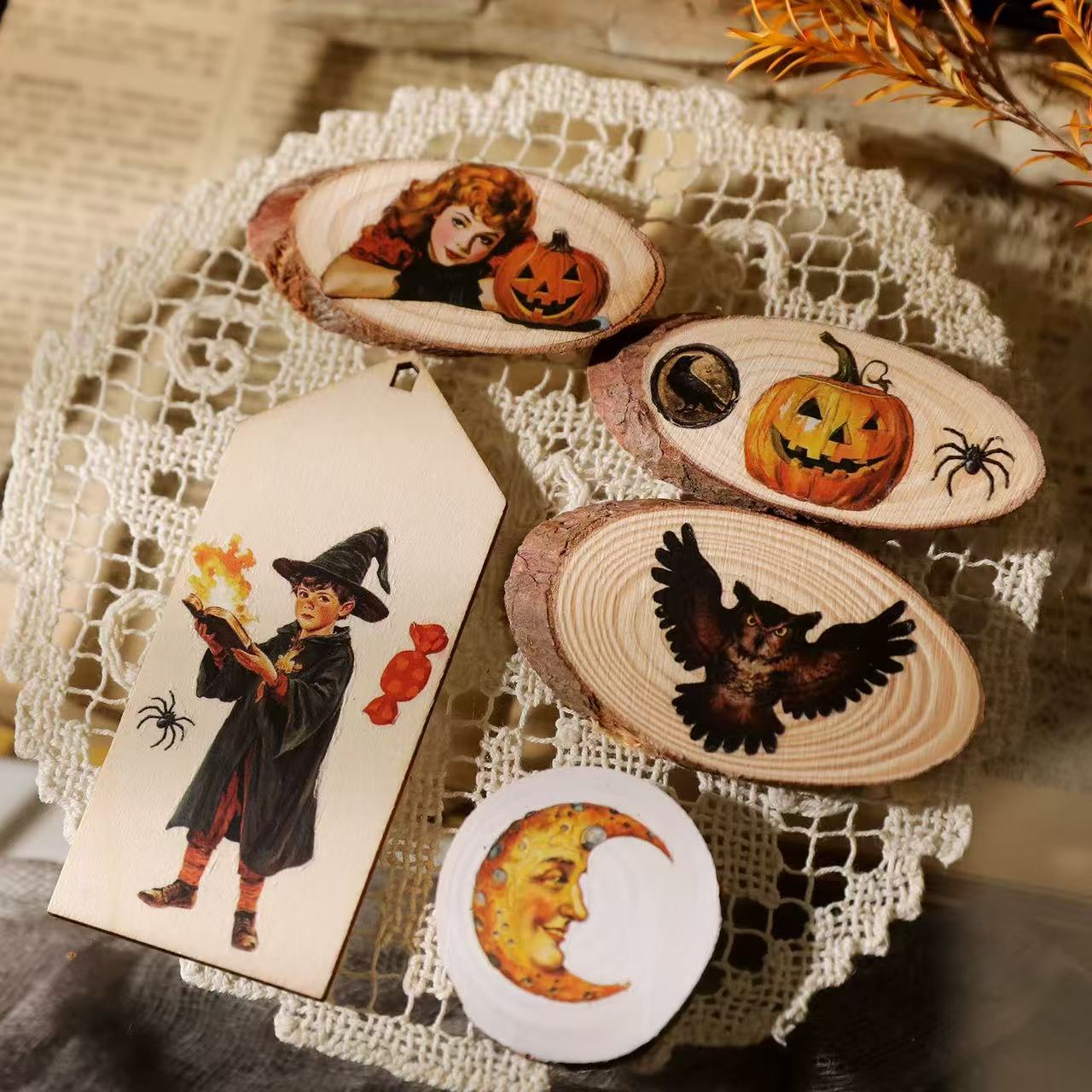 Vintage Halloween Rub-on Stickers