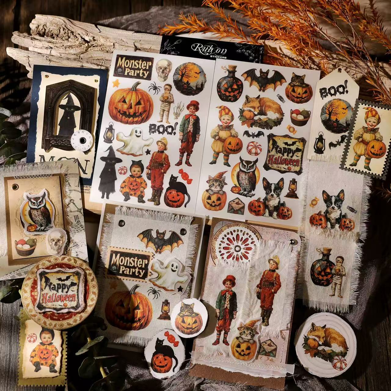 Whimsical Halloween Rub-On Stickers