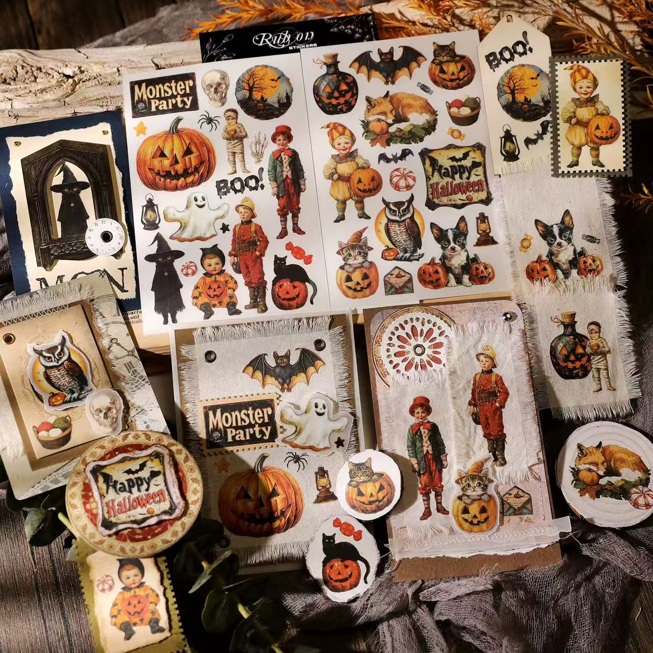 Whimsical Halloween Rub-On Stickers