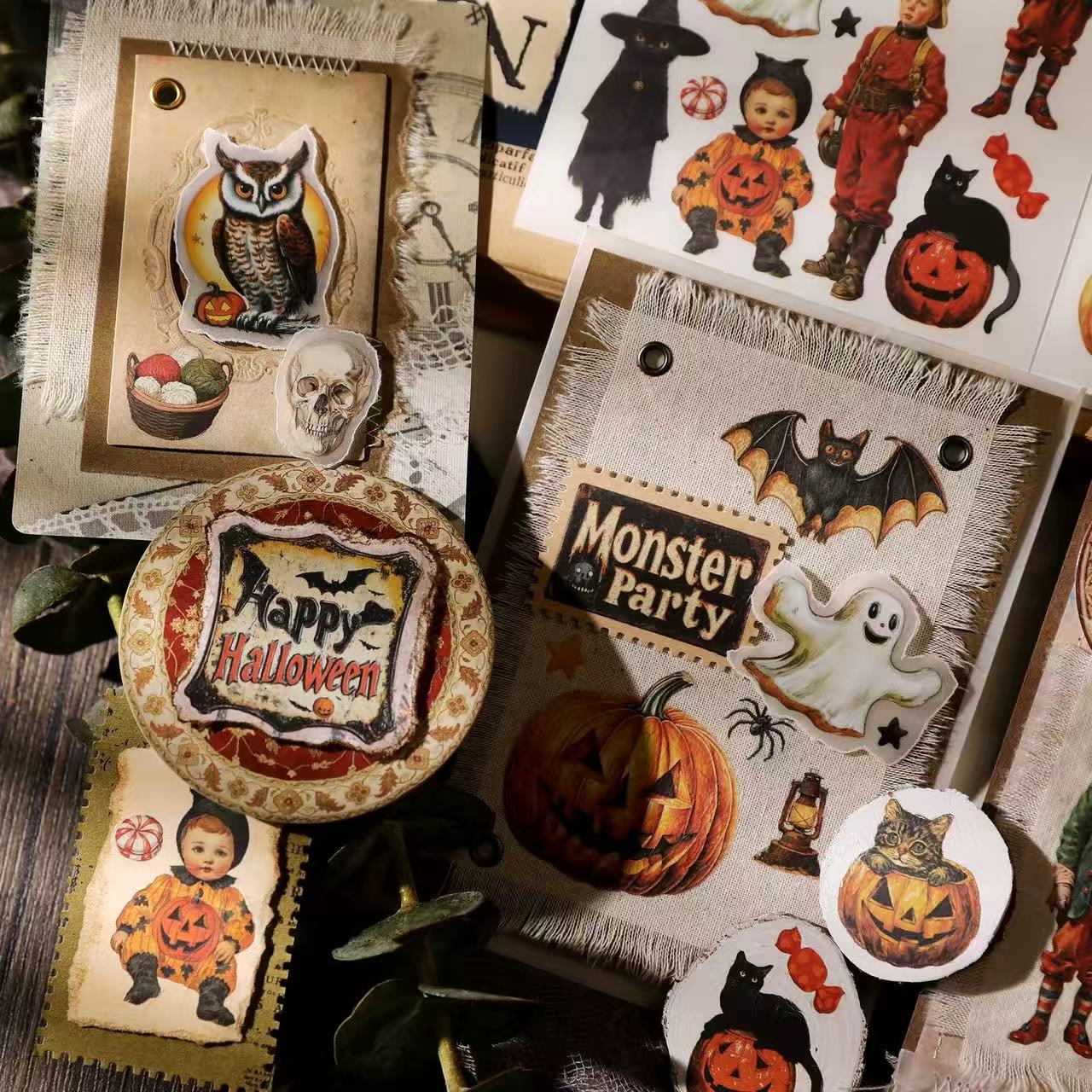 Whimsical Halloween Rub-On Stickers