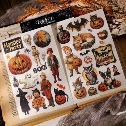 Whimsical Halloween Rub-On Stickers