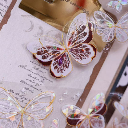 Butterfly design clip on a decorative background with text