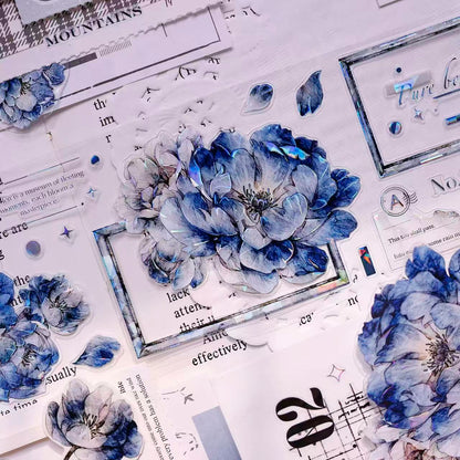 6cm*120cm Blue Peony Tape