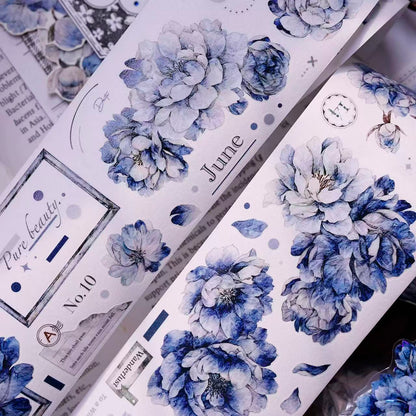 6cm*120cm Blue Peony Tape