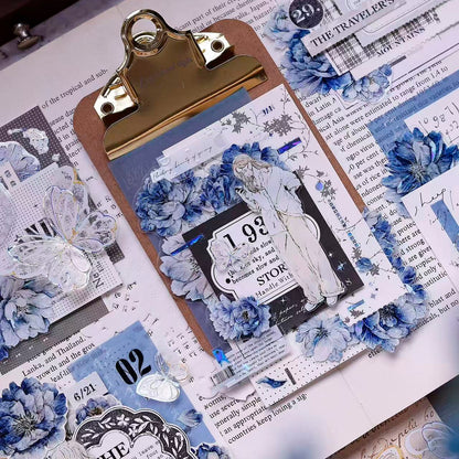 6cm*120cm Blue Peony Tape