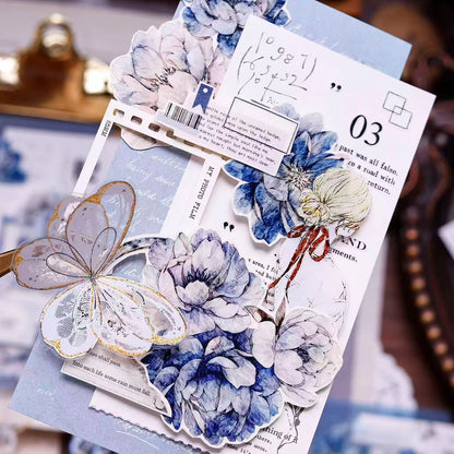 6cm*120cm Blue Peony Tape