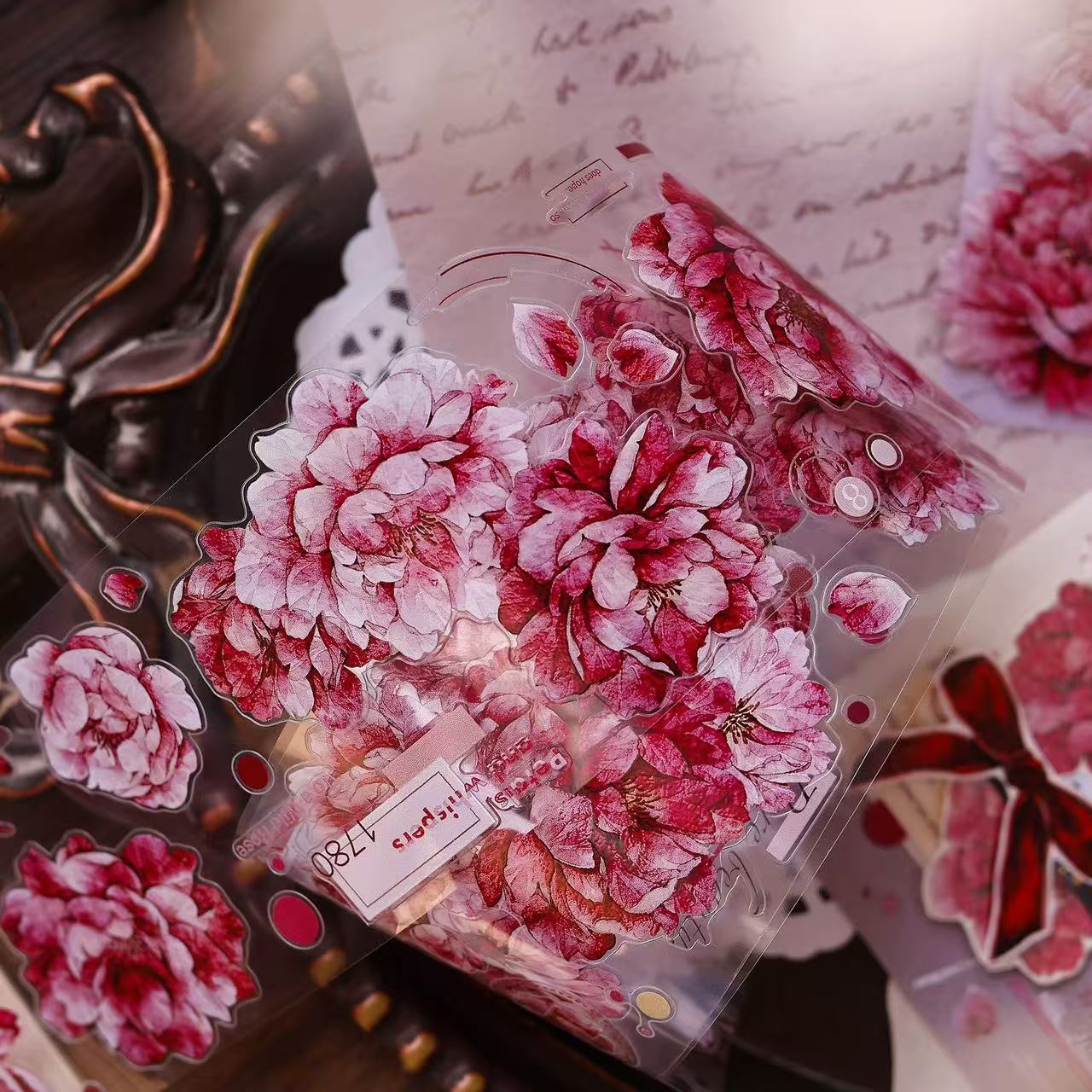 6cm*120cm Pink Peony Tape