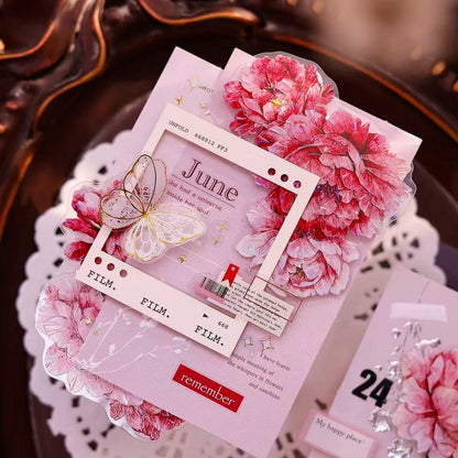 6cm*120cm Pink Peony Tape