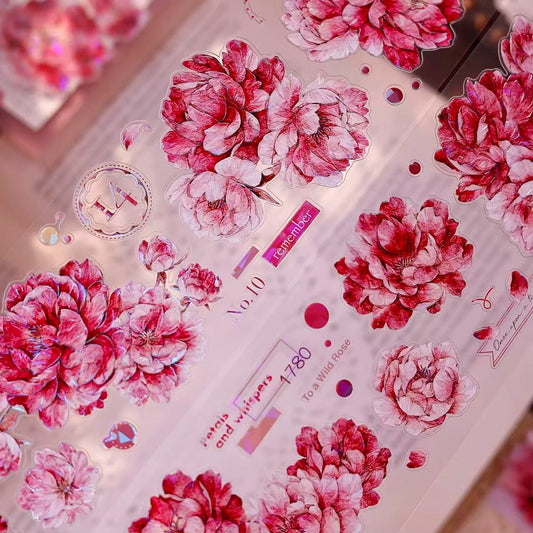 6cm*120cm Pink Peony Tape