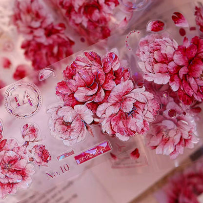 6cm*120cm Pink Peony Tape