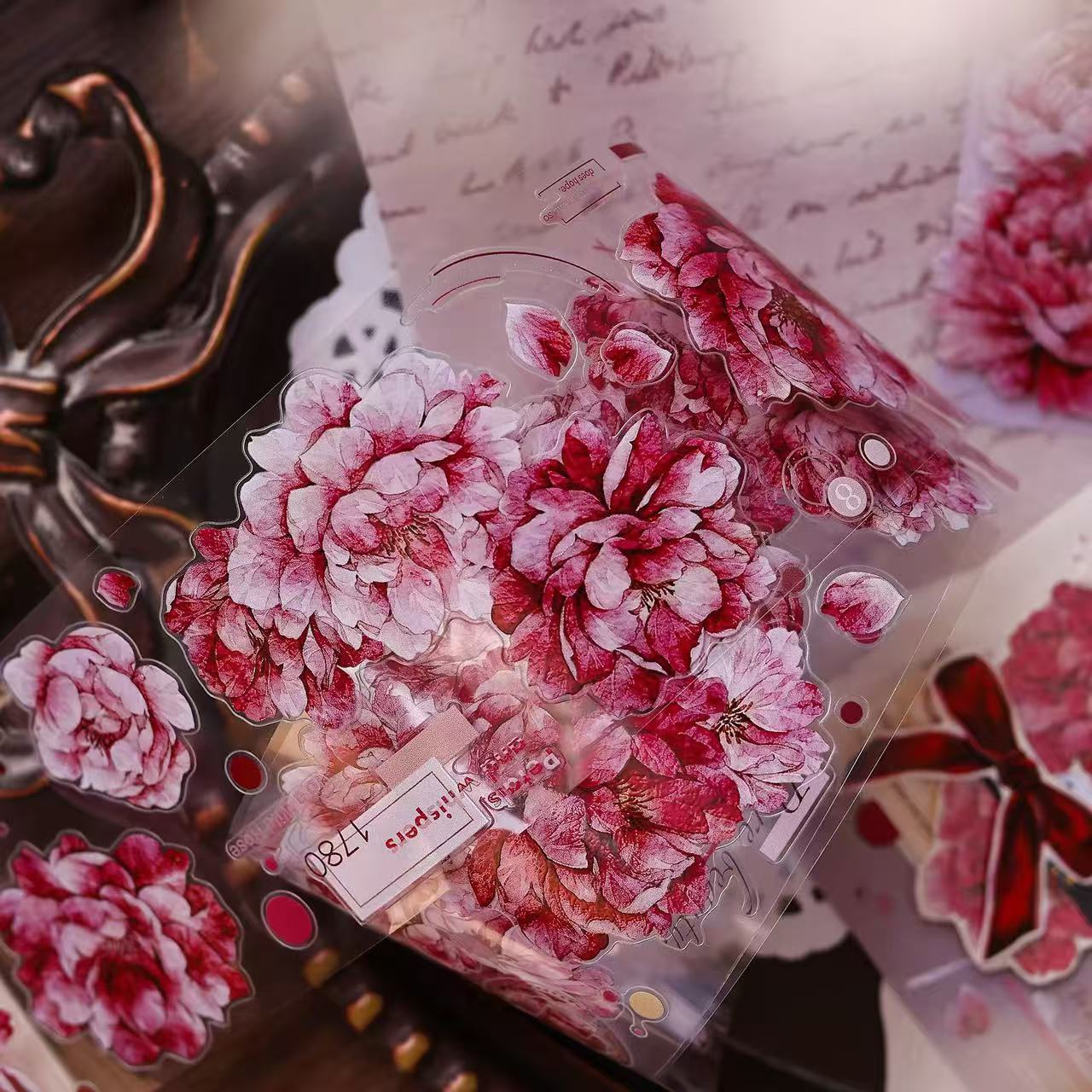 6cm*120cm Pink Peony Tape