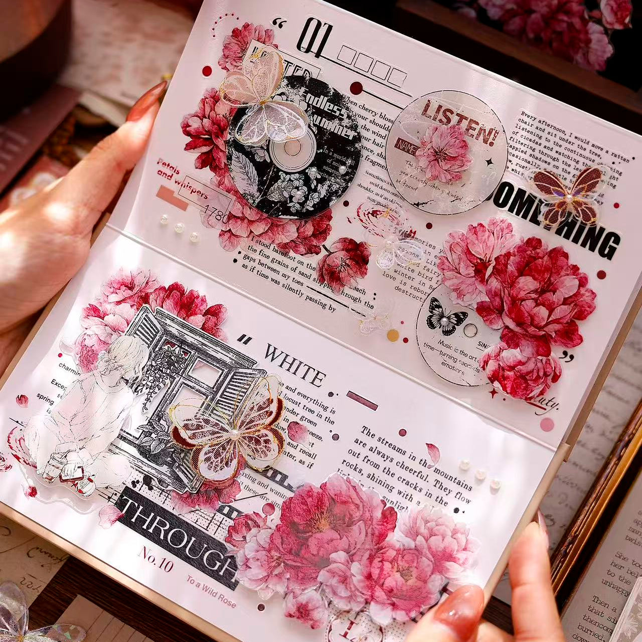 6cm*120cm Pink Peony Tape