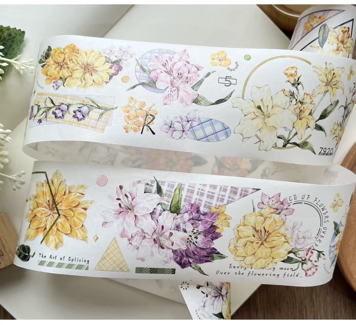 5.5cm*100cm Floral Plaid Tape