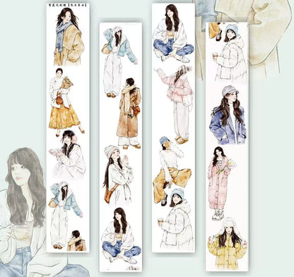 5.5cm*100cm Winter Love Melody Girl Tape