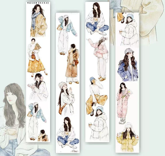 5.5cm*100cm Winter Love Melody Girl Tape