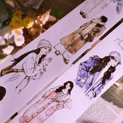 5.5cm*100cm Winter Love Melody Girl Tape