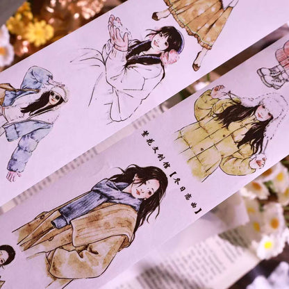 5.5cm*100cm Winter Love Melody Girl Tape