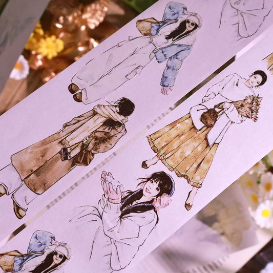 5.5cm*100cm Winter Love Melody Girl Tape