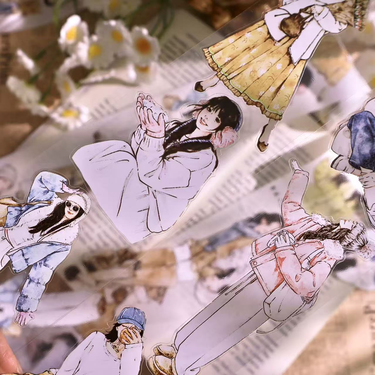 5.5cm*100cm Winter Love Melody Girl Tape