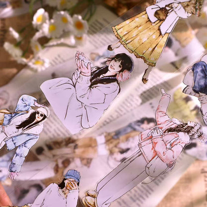 5.5cm*100cm Winter Love Melody Girl Tape